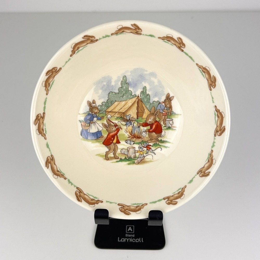 Royal Doulton Bunnykins Bowl‎ 1984 Golden Jubilee Camping Scene 5.75"
